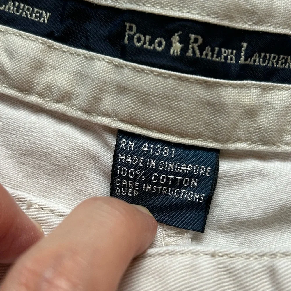 Polo Ralph Lauren Men’s Hammond Classic Fit Reverse Pleat Pant Ivory 36/30 Vtg